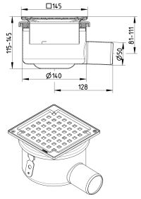 Line Drawing - Drain-No membrane-145