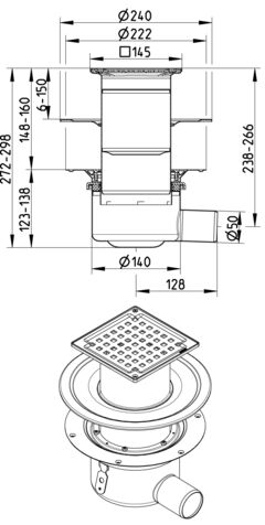 Line Drawing - Drain-2 membranes-145