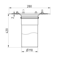 Line Drawing - Lower part-single ply membrane