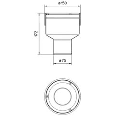 Line Drawing - Marine-lower part-welding sleeve-steel