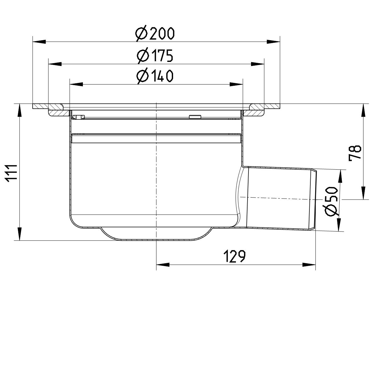 Line Drawing - Marine-lower part-bimetal flange-aluminium