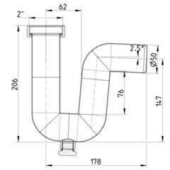 Line Drawing - Water trap-handwash