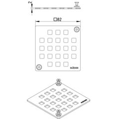 Line Drawing - Grating-82. For Cabin drain