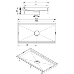 Line Drawing - Kitchen channel-No membrane