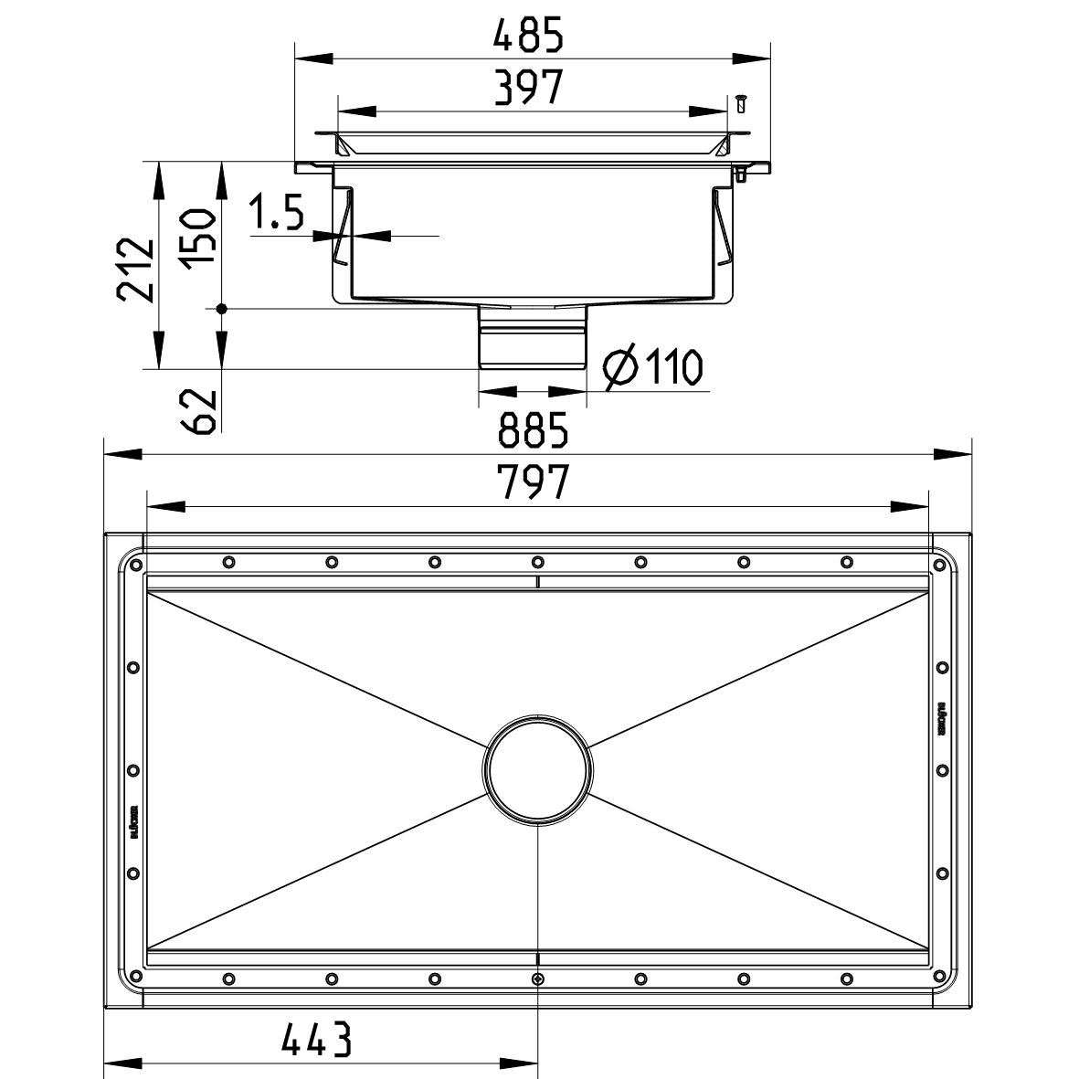 Line Drawing - Kitchen channel-Vinyl