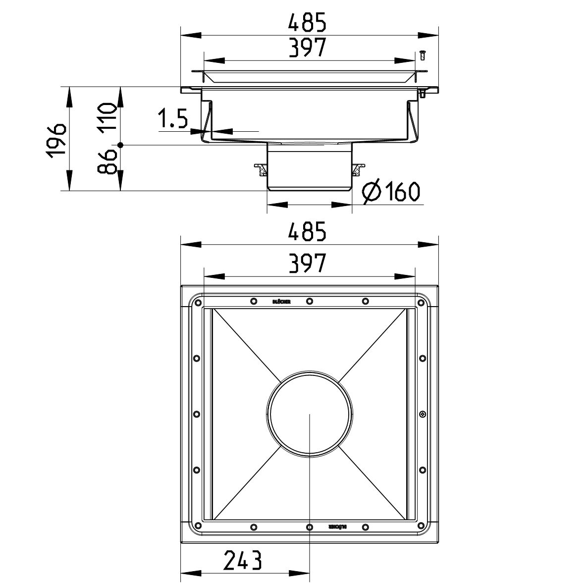 Line Drawing - Kitchen channel-Vinyl