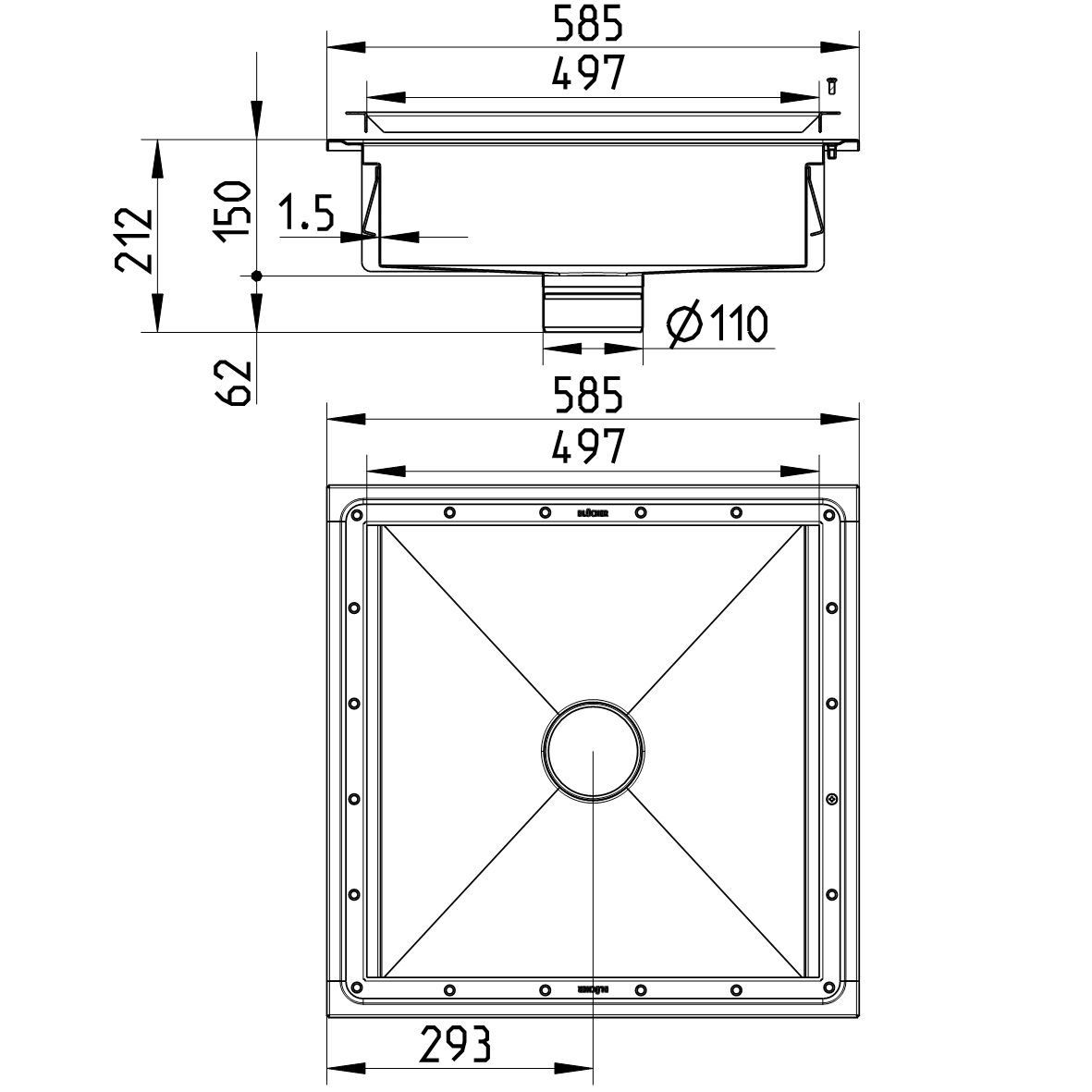 Line Drawing - Kitchen channel-Vinyl