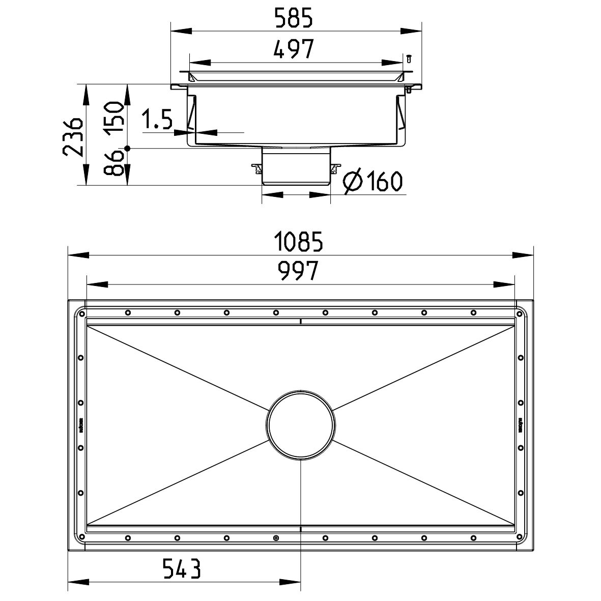 Line Drawing - Kitchen channel-Vinyl