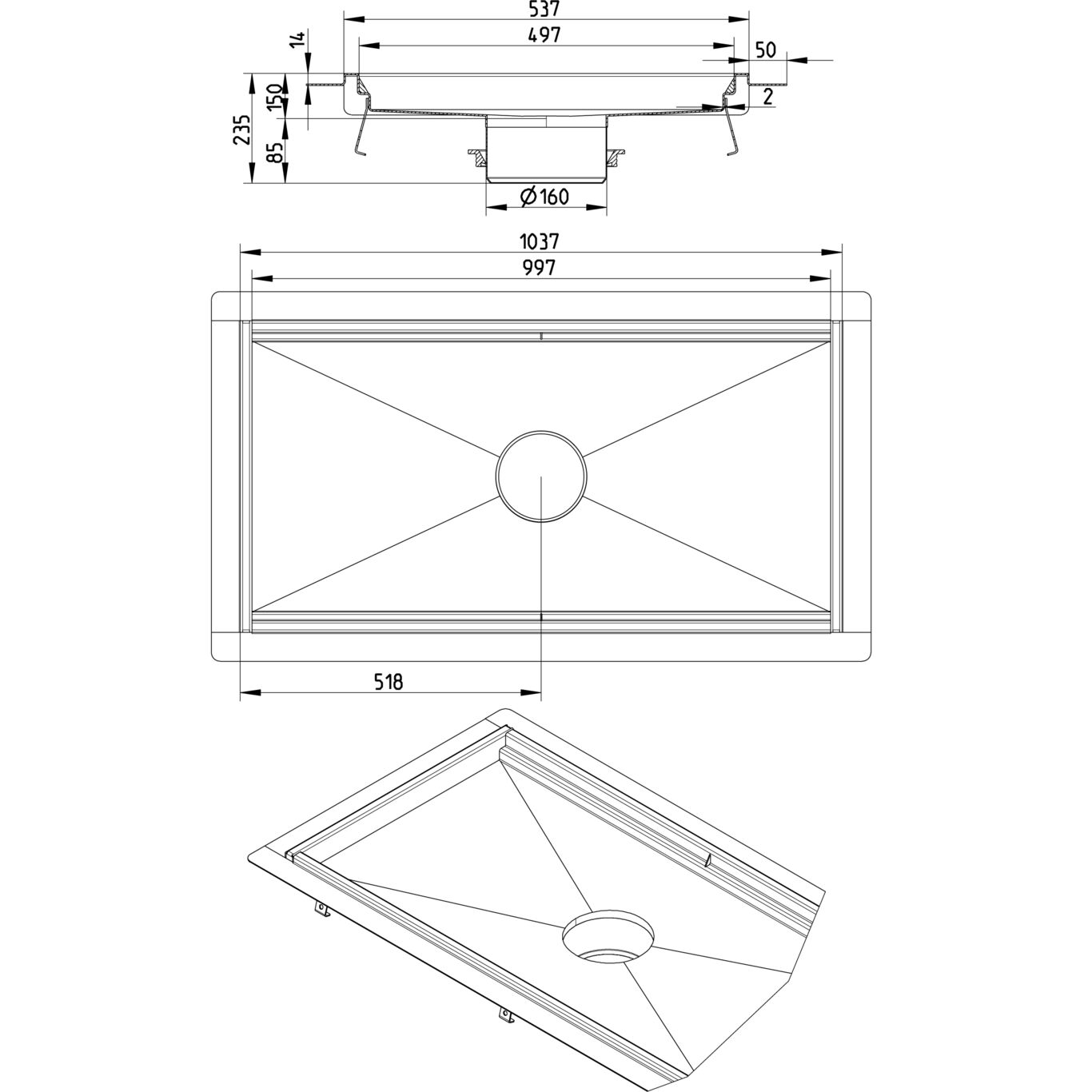 Line Drawing - Kitchen channel-Liquid membrane