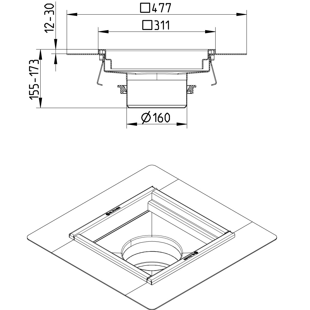 Line Drawing - Kitchen channel-Liquid membrane