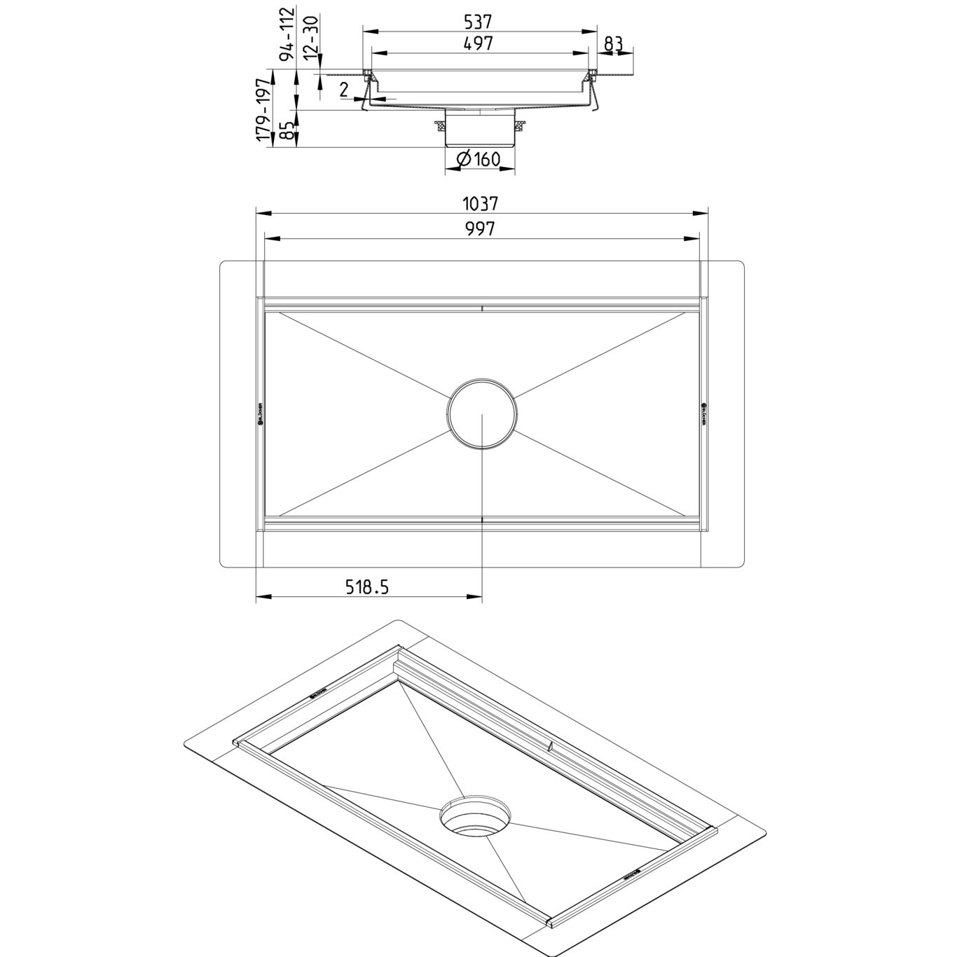 Line Drawing - Kitchen channel-Liquid membrane