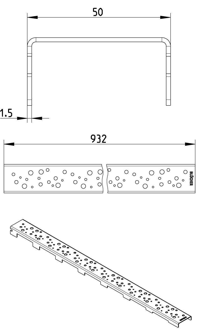 Line Drawing - Grating-WaterLine channel