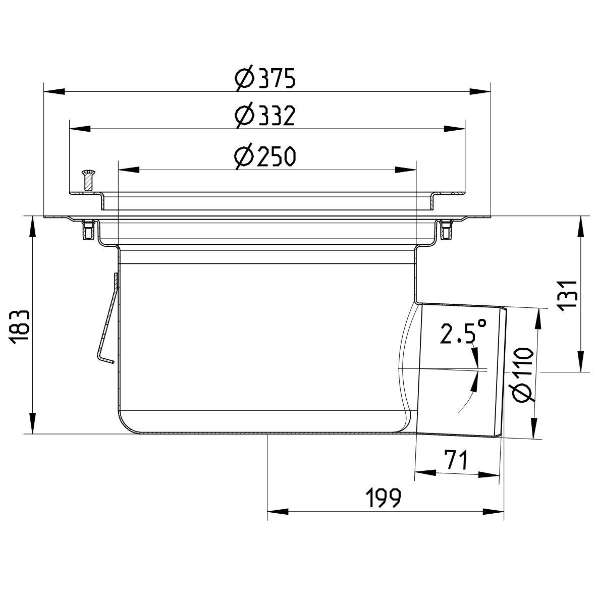 Line Drawing - Drain-Vinyl-332