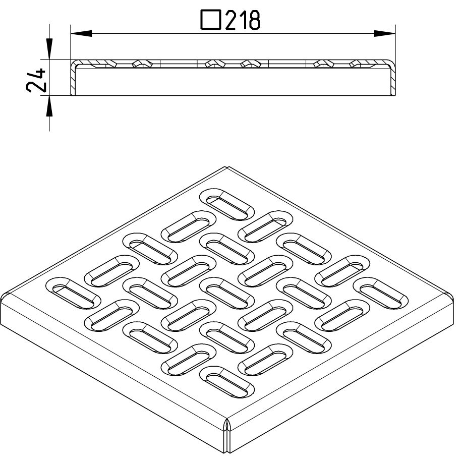 Line Drawing - Grating-Drain-250