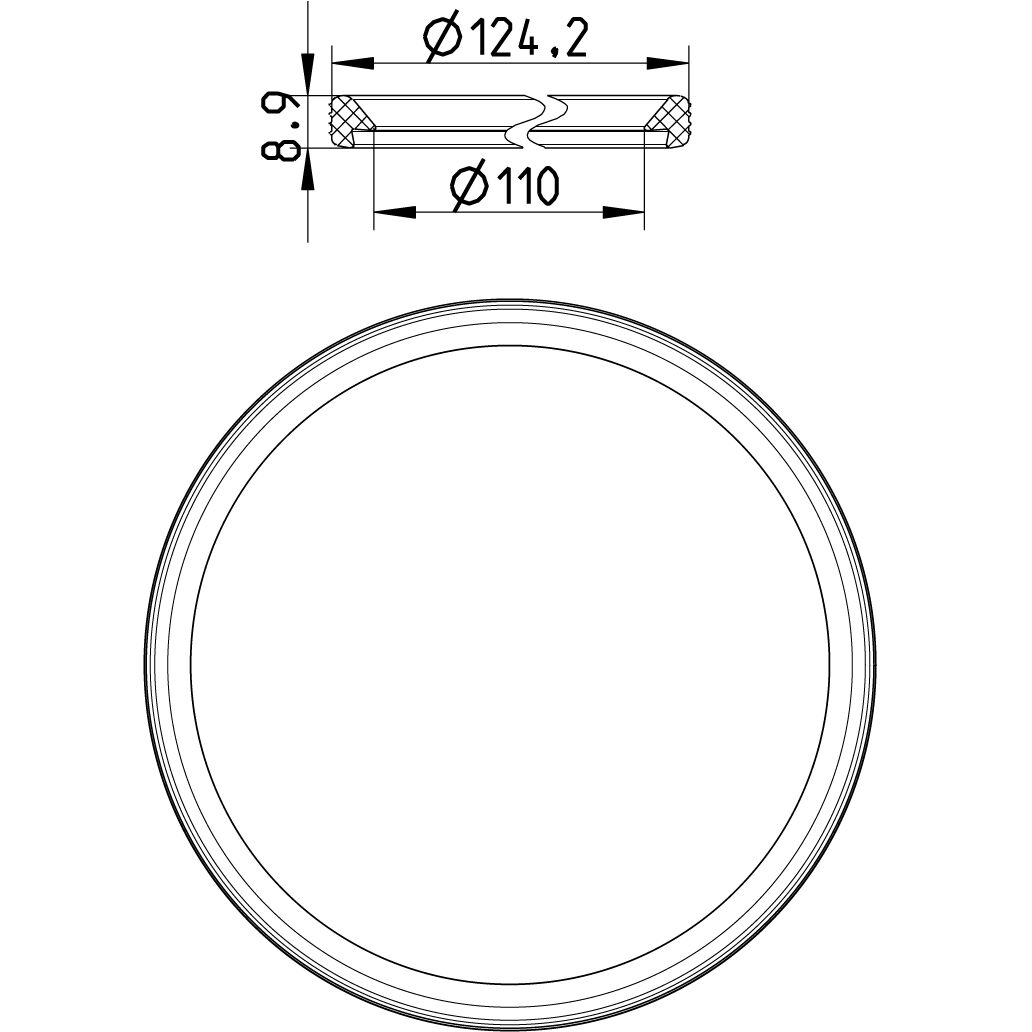 Line Drawing - Sealing ring-pipes-EPDM