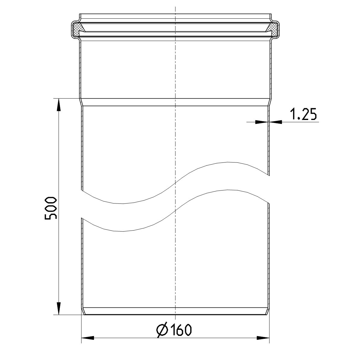 Line Drawing - Straight pipe