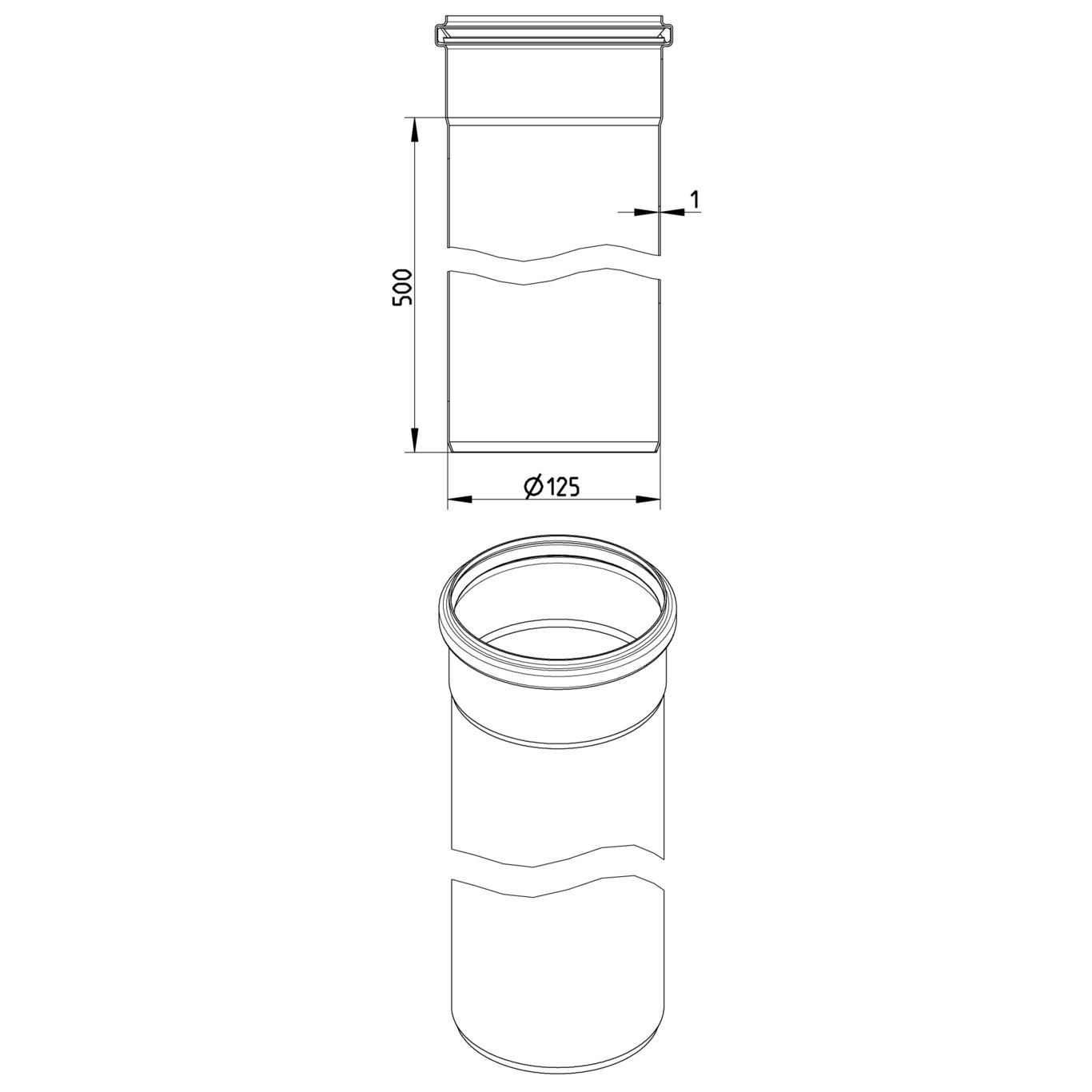 Line Drawing - Straight pipe