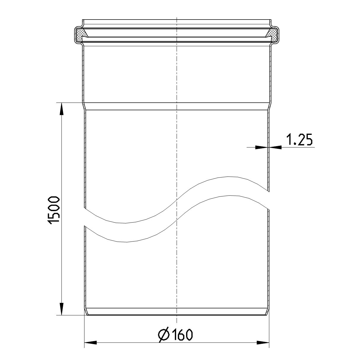 Line Drawing - Straight pipe