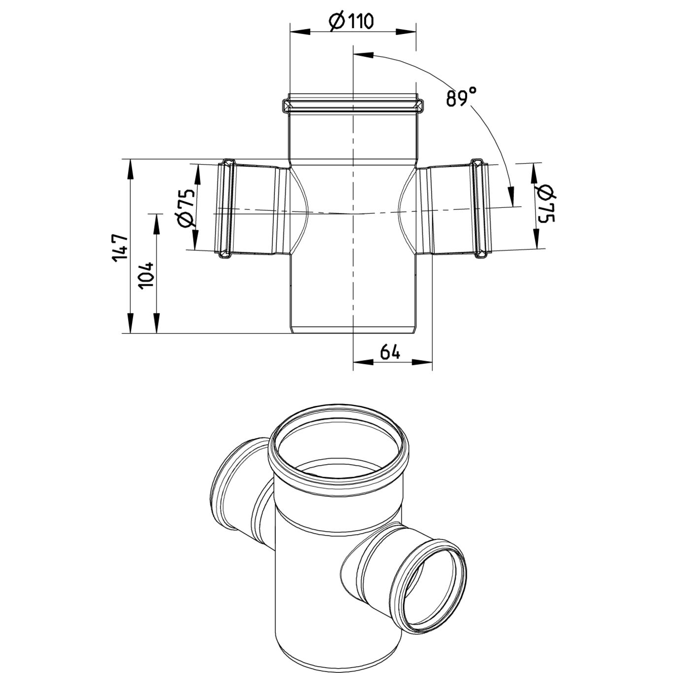 Line Drawing - Double branch-89-180