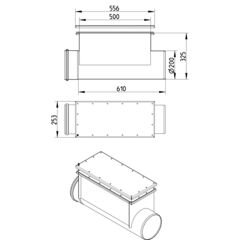 Line Drawing - Straight pipe-access-horizontal