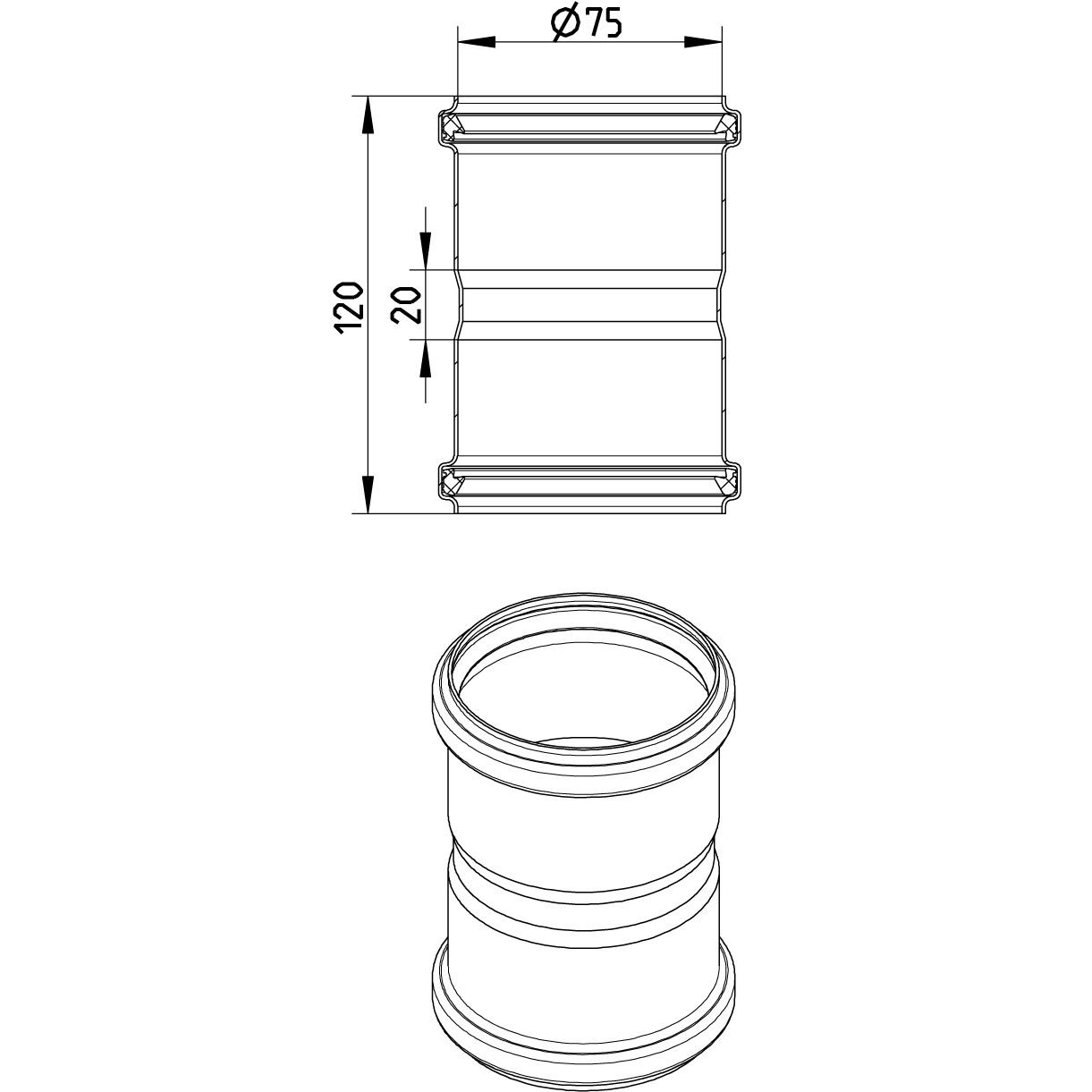 Line Drawing - Double coupling