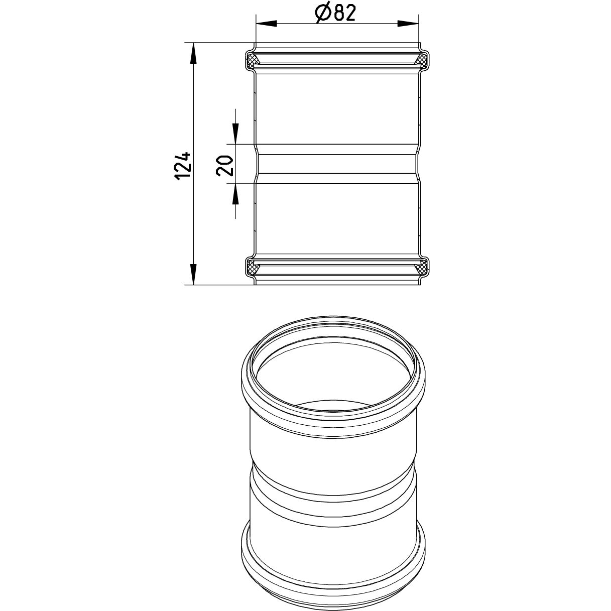 Line Drawing - Double coupling