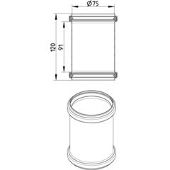 Line Drawing - Double slip coupling