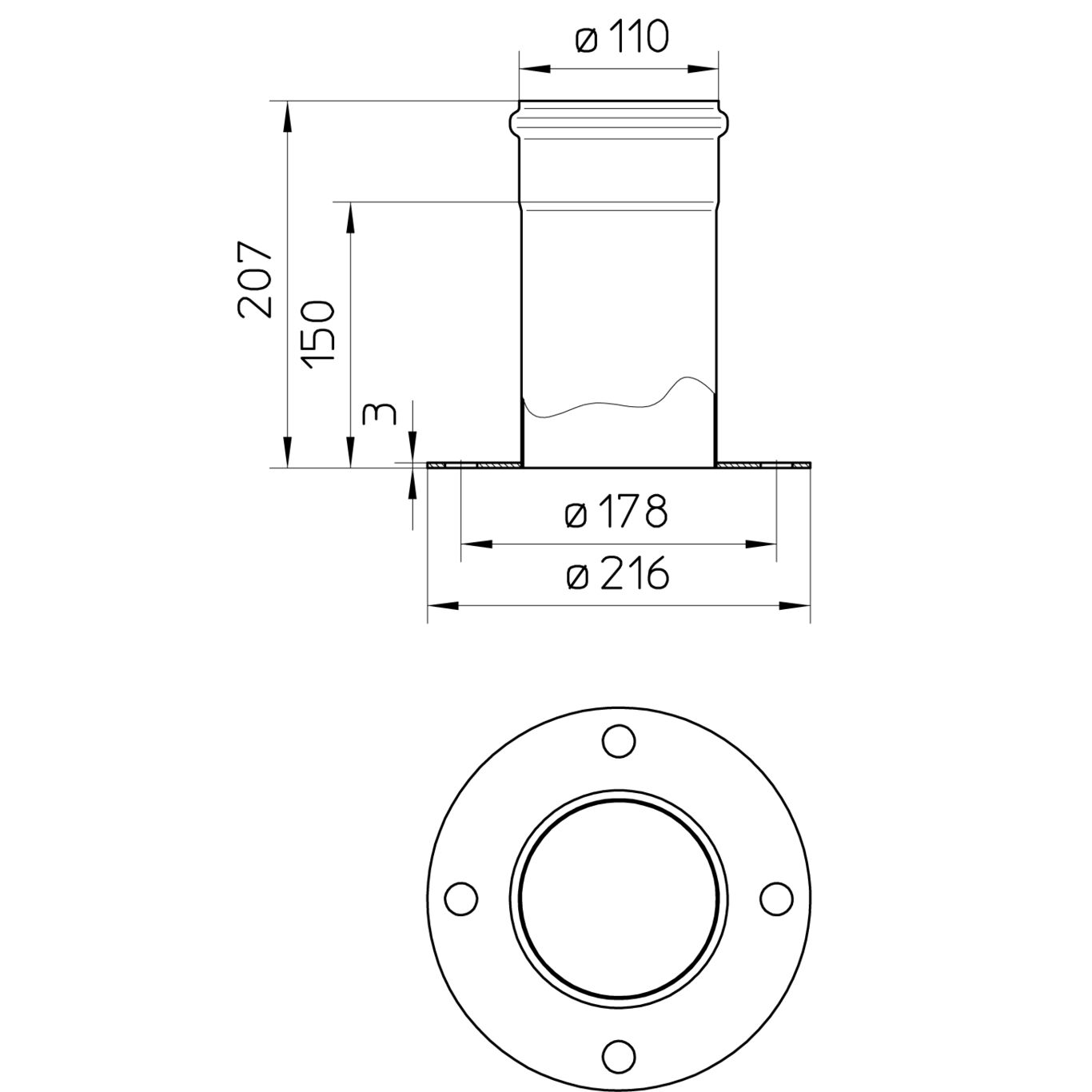 Line Drawing - Adaptor-flange