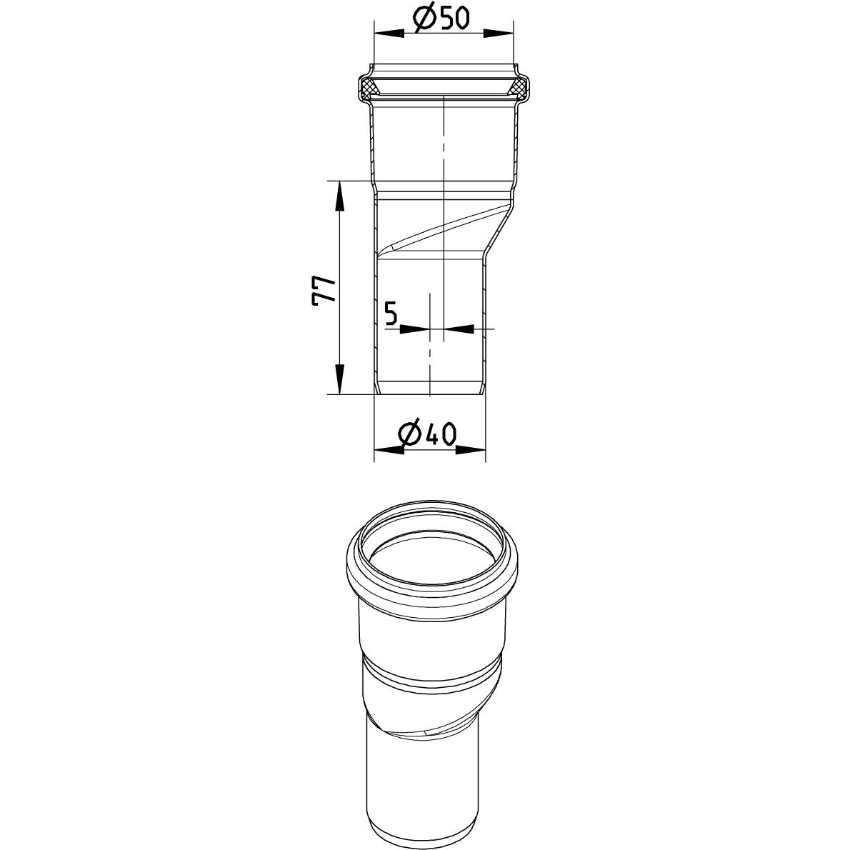 Line Drawing - Reducer-eccentric