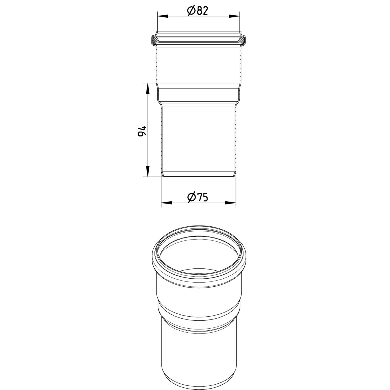 Line Drawing - Reducer-concentric