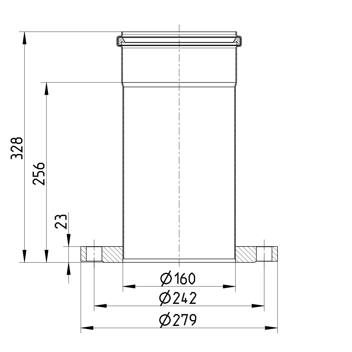 Line Drawing - Adaptor-flange-ANSI