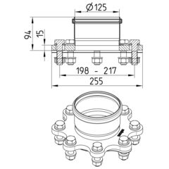 Line Drawing - Adaptor-flange-univeral