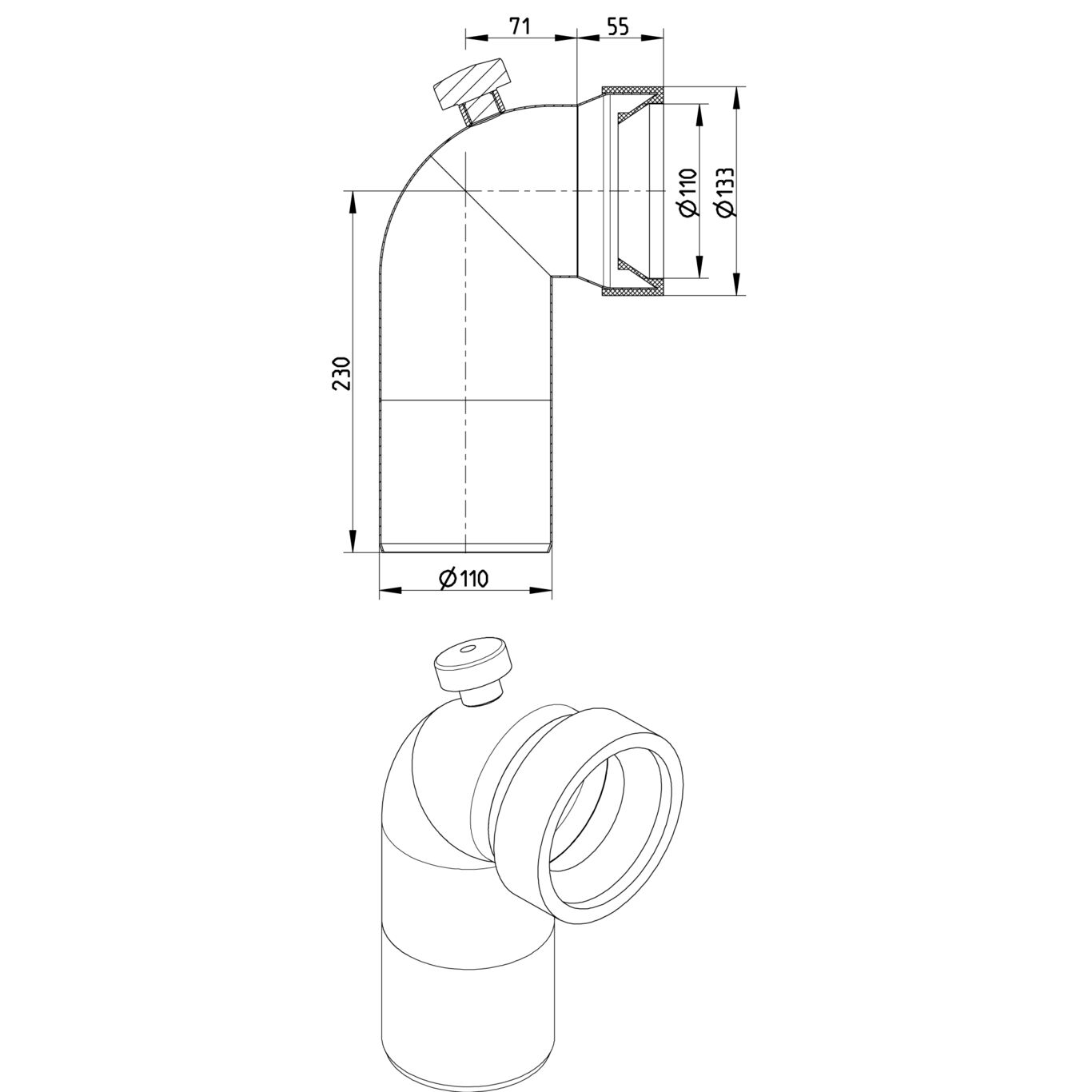 Line Drawing - Adaptor-toilet