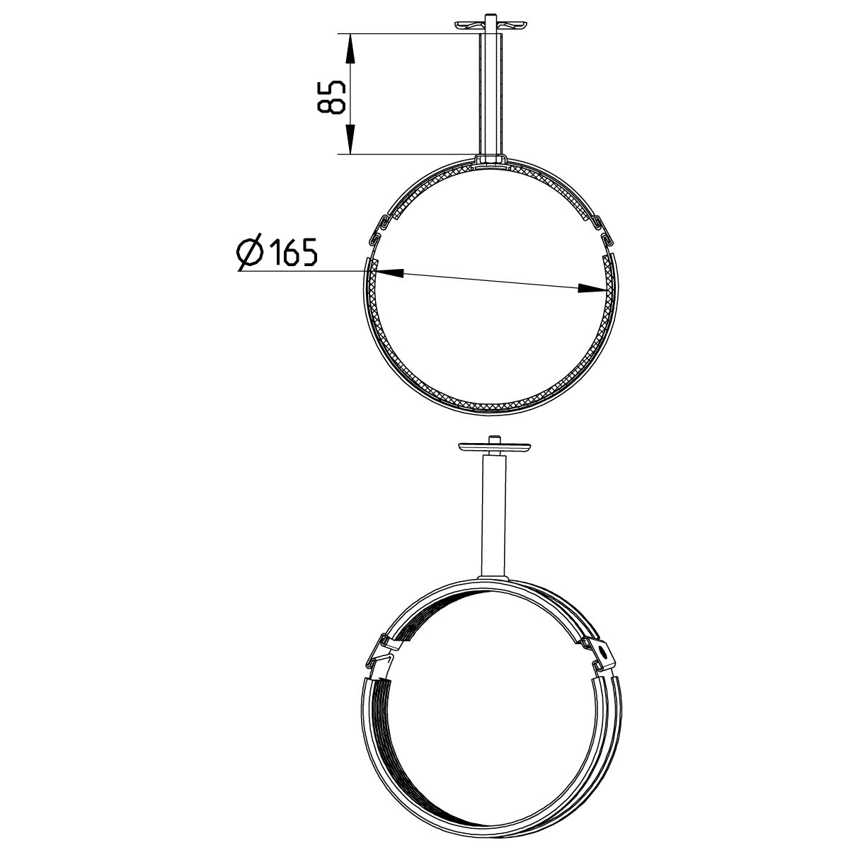 Line Drawing - Pipe hanger-TPE-anchor