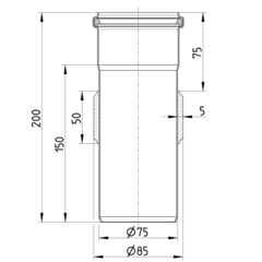 Line Drawing - Penetration-welding sleeve-steel