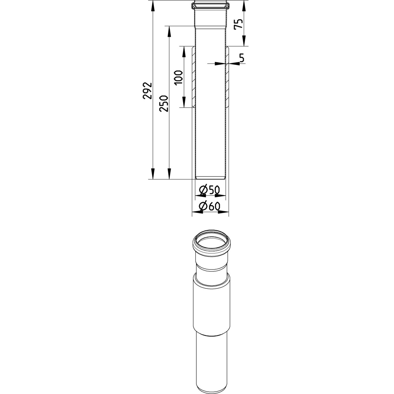 Line Drawing - Penetration-welding sleeve-steel