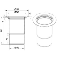 Line Drawing - Penetration-bimetal flange-aluminium