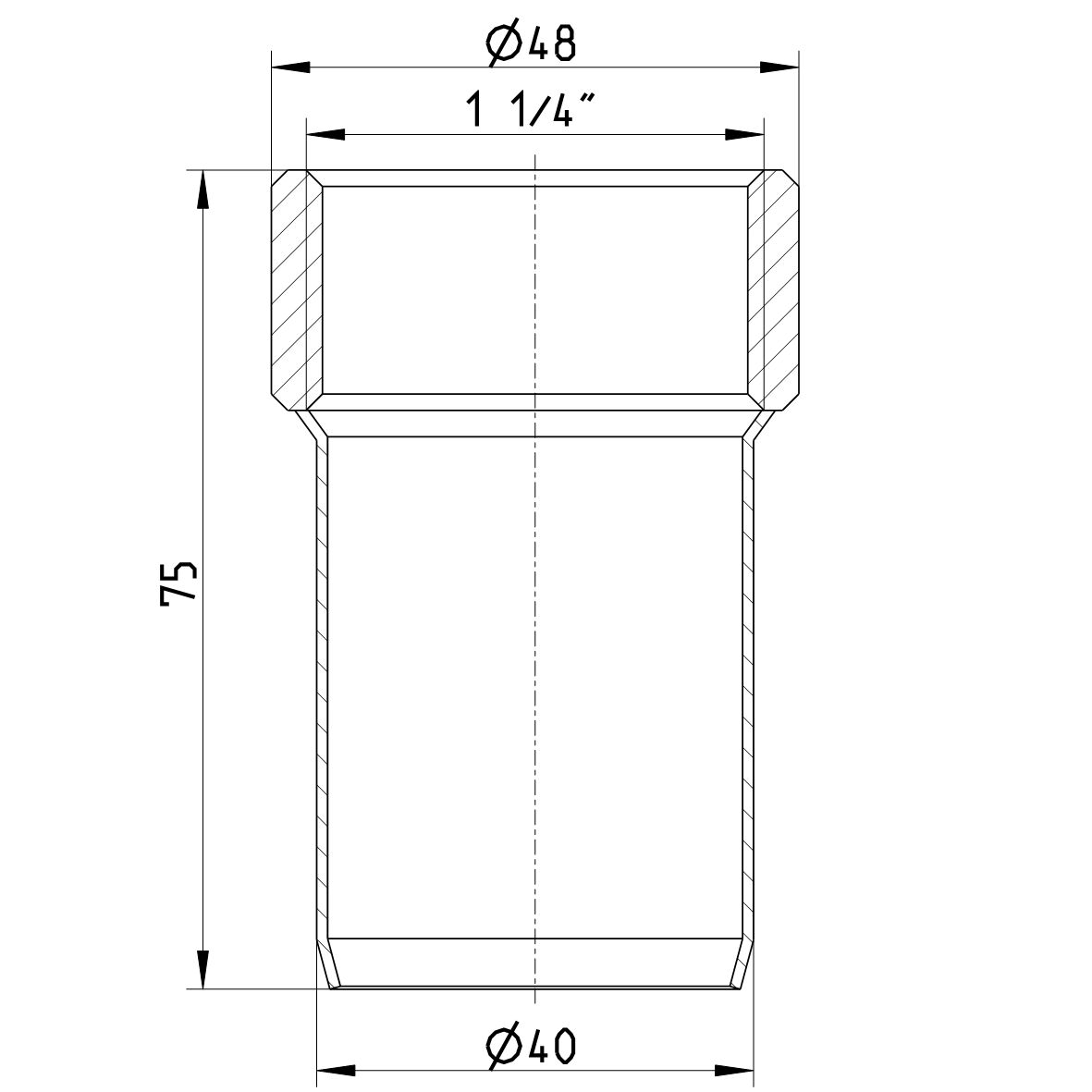 Line Drawing - Adaptor-femail