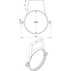 Line Drawing - Pipe hanger-EPDM-bracket