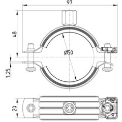 Line Drawing - Pipe hanger-EPDM-galvanized