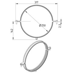 Line Drawing - Pipe hanger-EPDM-stainless